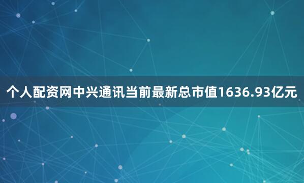 个人配资网中兴通讯当前最新总市值1636.93亿元